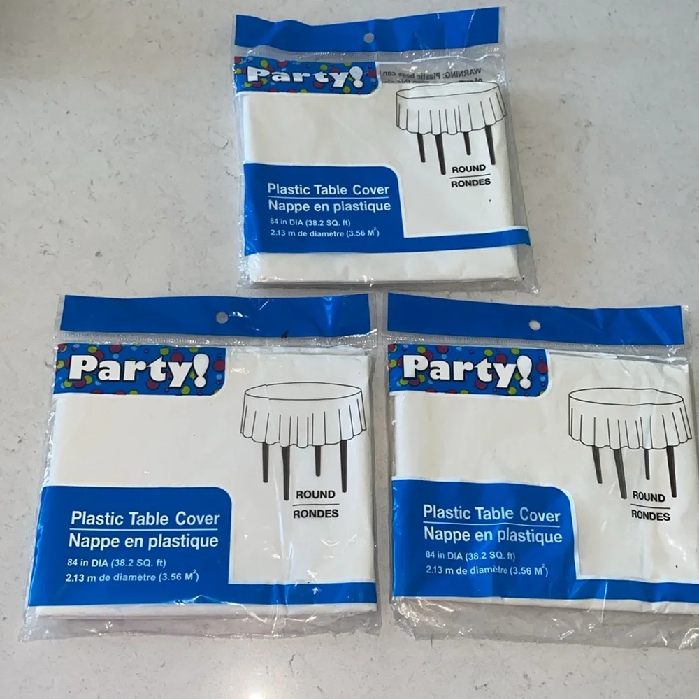 White Plastic Table Cover 84